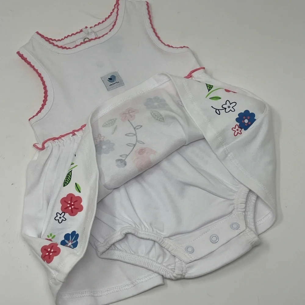 CARTERS AND ABSORBA PINK AND WHITE DRESSES AND TOP 6 MONTH SUMMER BABY GIRL